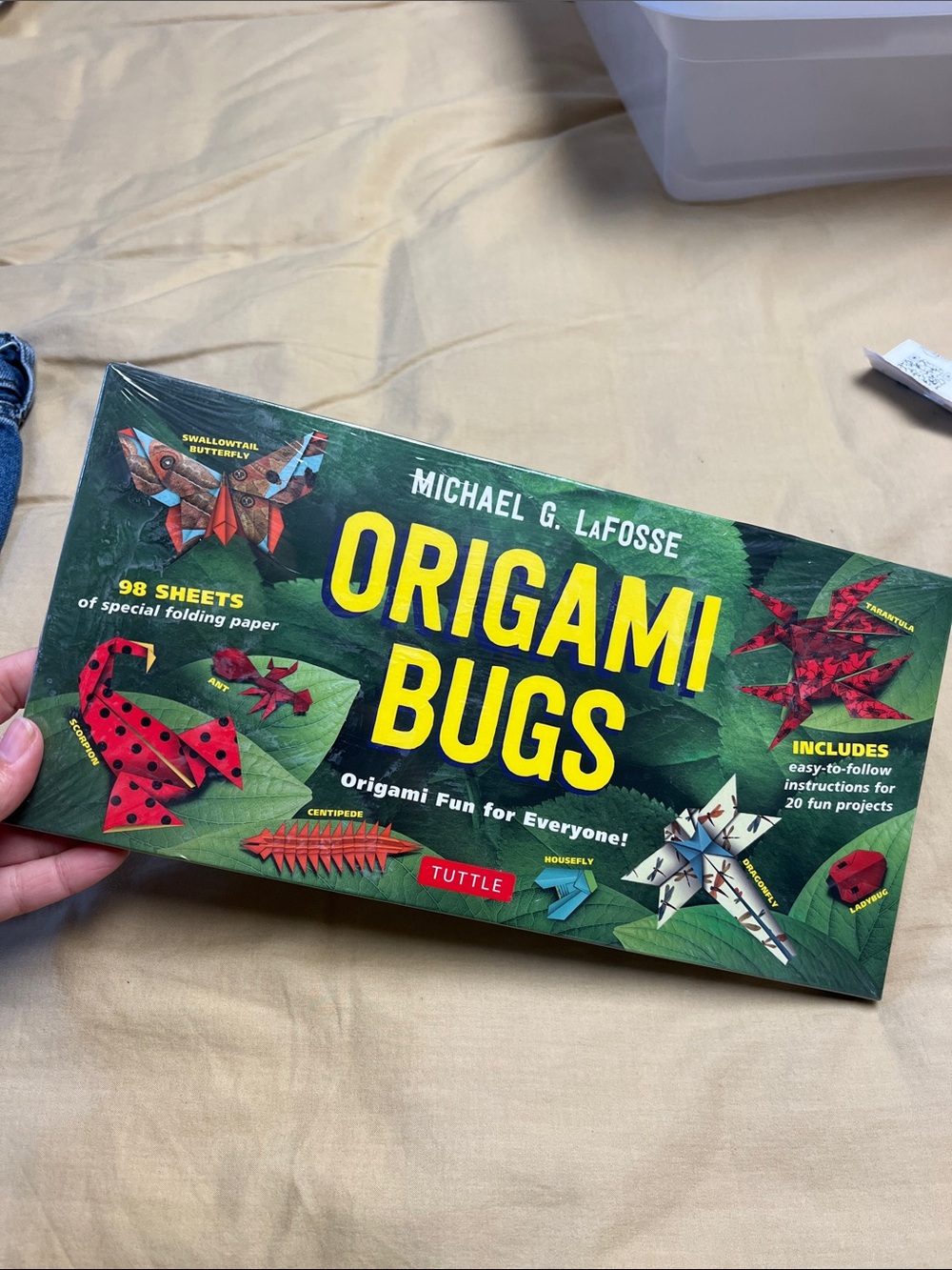 Origami Bugs Kids Folding Kit by Tuttle - Green